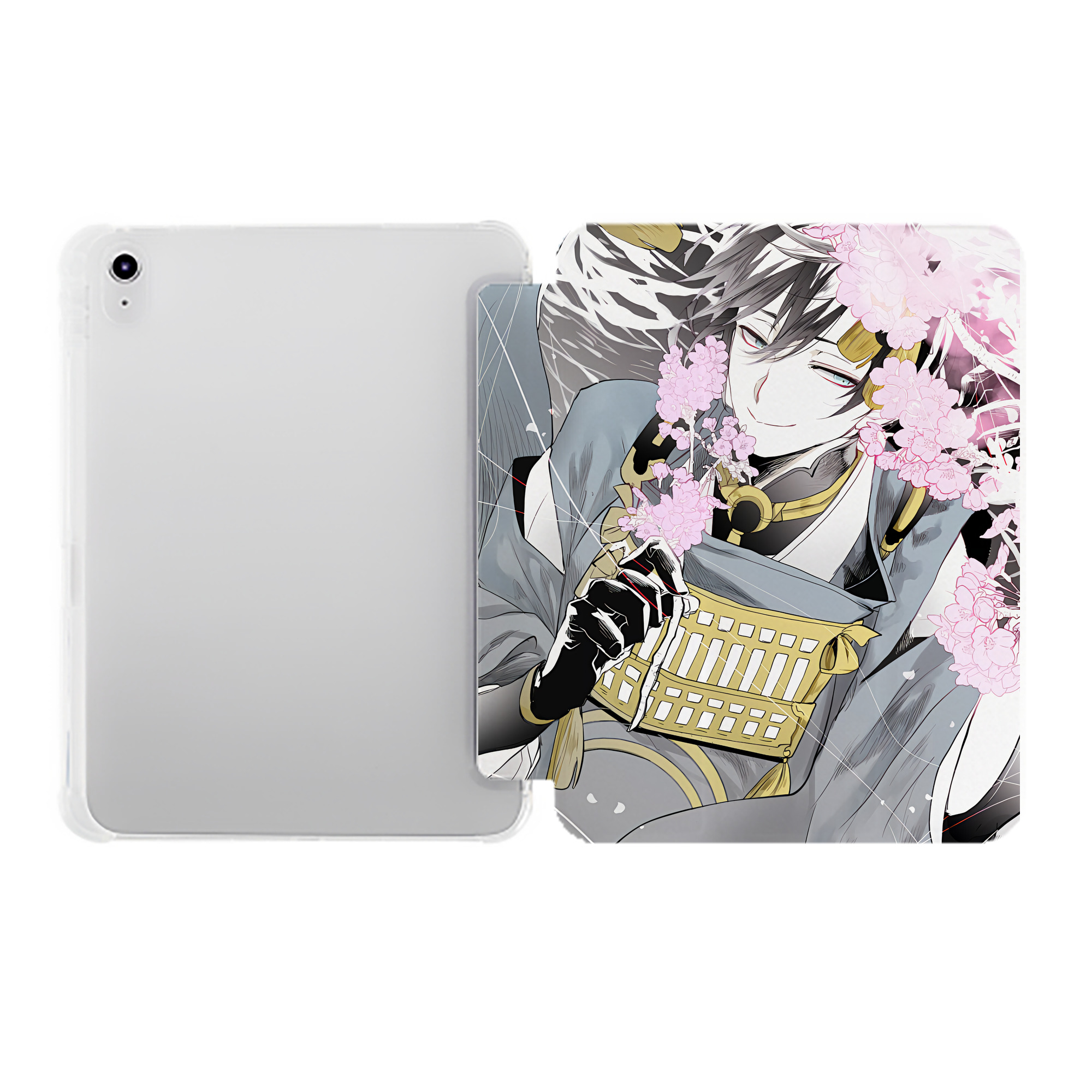 （画像用） 刀剣乱舞 Touken Ranbu IPad ケース ペン収納付き 三つ折りスタンド PUレザー×シリコン 対応機種9.5/10.5/10.9インチ